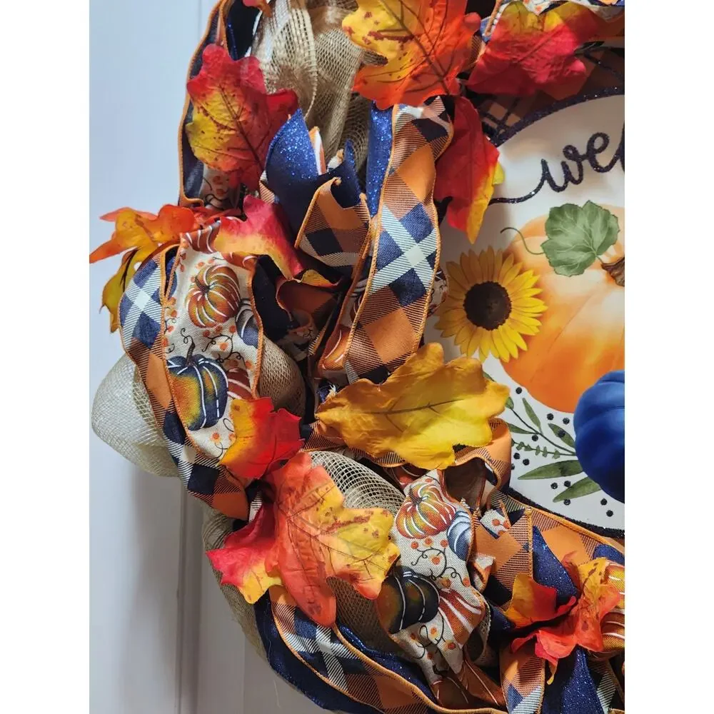 Fall Autumn Thanksgiving Grapevine Wreath Door Decor 